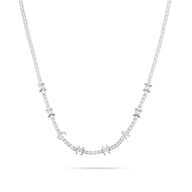 Crystal Fixed Charm Necklace (Silver)