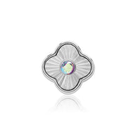 Textured Clover Charms (Silver) - Birthstones