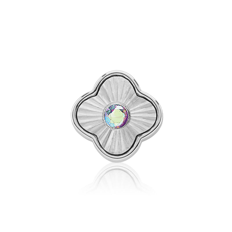 Textured Clover Charms (Silver) - Birthstones
