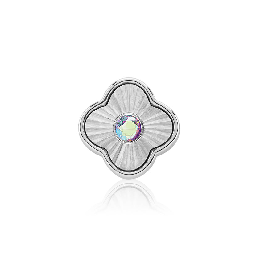 Textured Clover Charms (Silver) - Birthstones