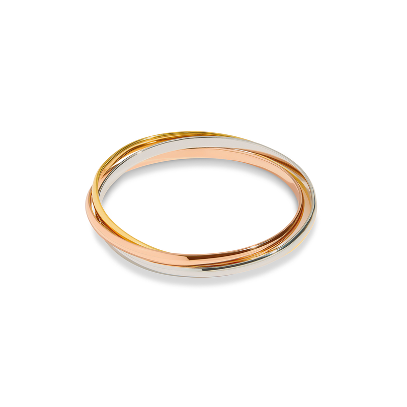 Trilogy Bangle (Gold/Rose Gold/Silver)
