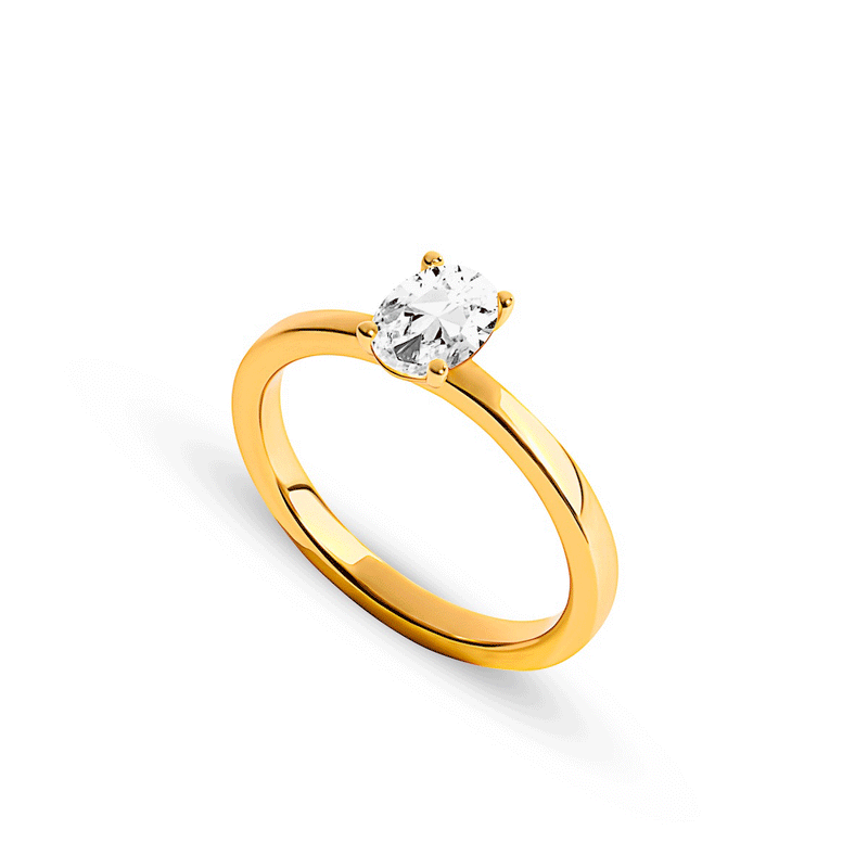 Oval Cut Solitaire Ring 1ct (Gold)