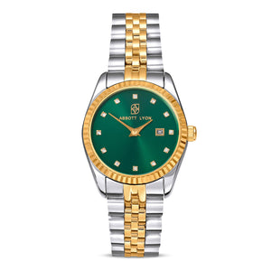 Mini Two Tone Emerald Link Belgravia 30 Watch