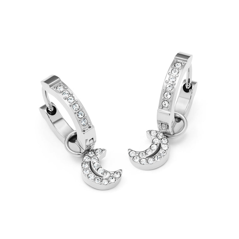 Moon and Back Moon Huggie Earring Bundle (Silver)