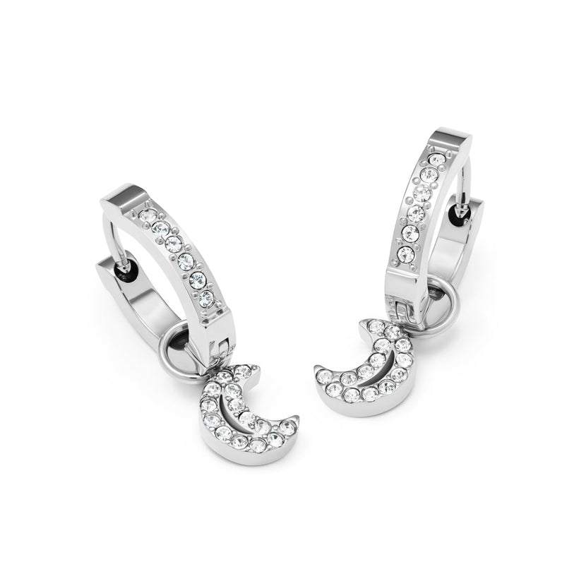Moon and Back Moon Huggie Earring Bundle (Silver)