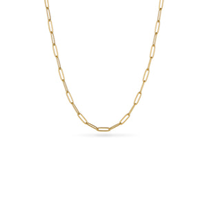 Paperclip Chain Necklace (Gold) - 16 - 18 in