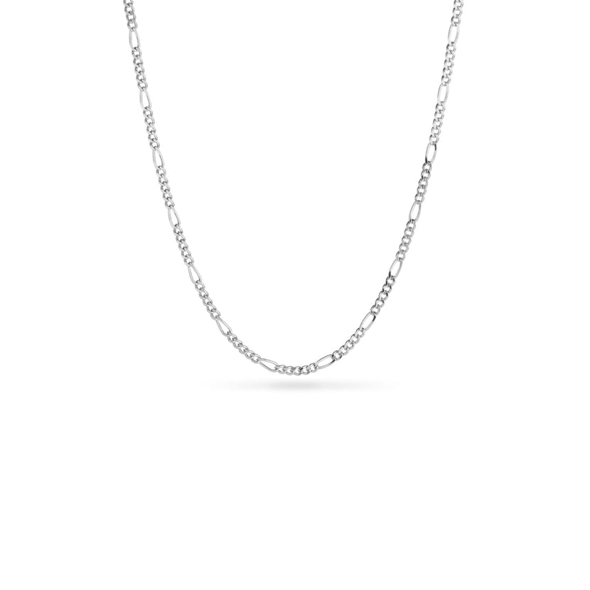 Layering Small Figaro Chain Necklace (Silver)