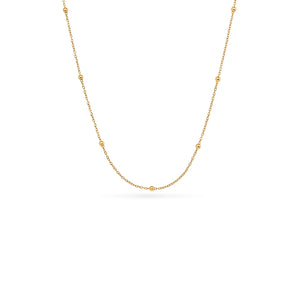 Fine Layering Sphere Chain Necklace (Gold)