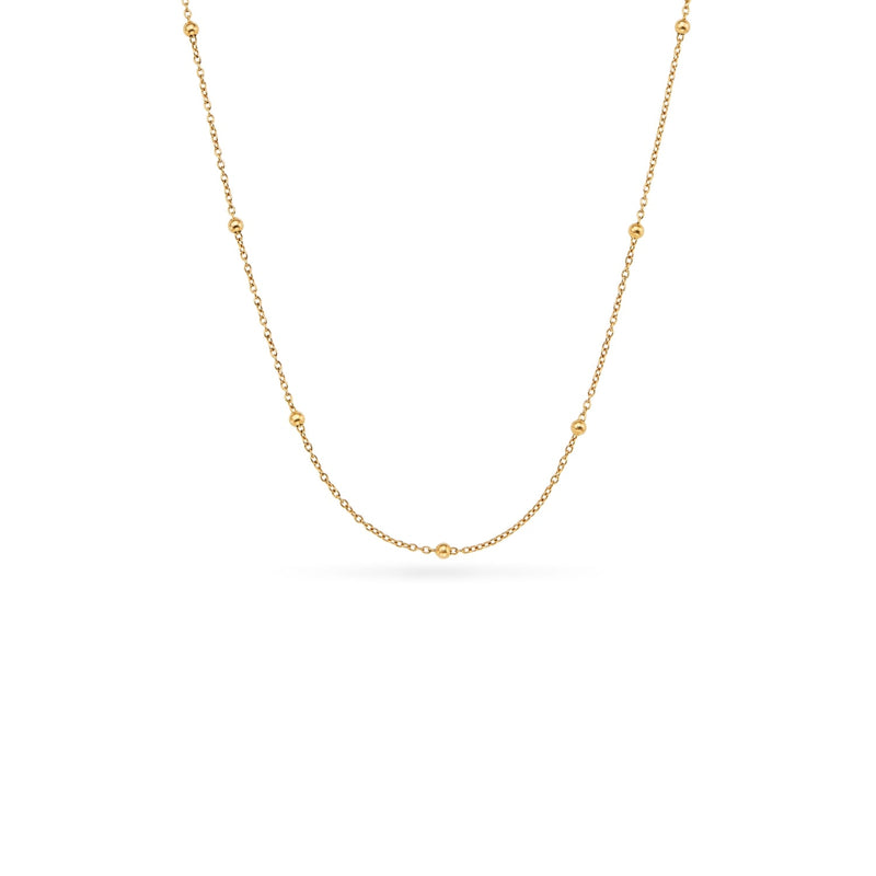 Fine Layering Sphere Chain Necklace (Gold)