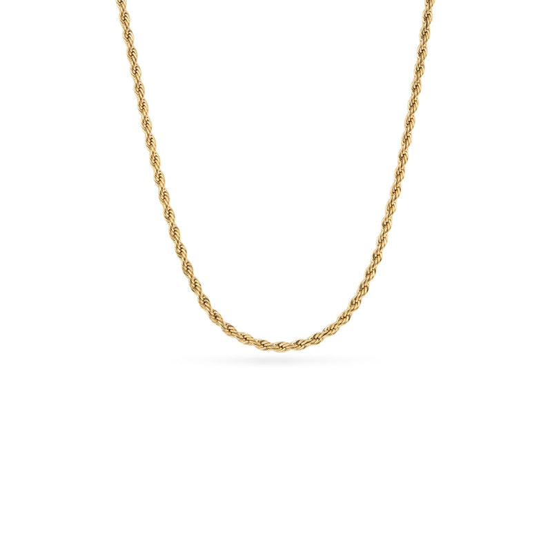 Small Rope Chain Necklace (Gold)