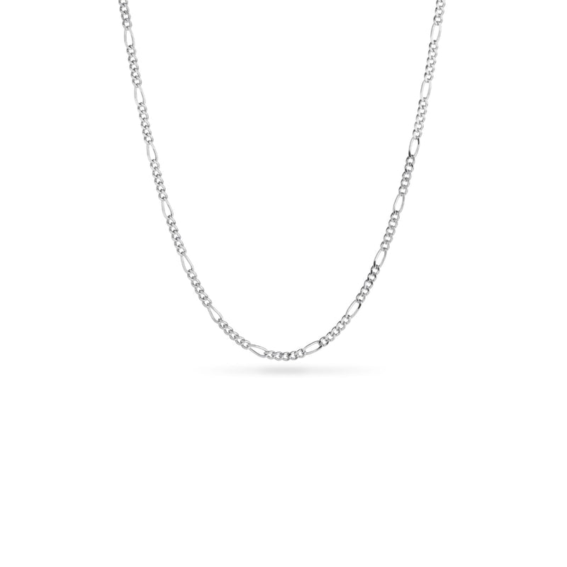 Layering Small Figaro Chain Necklace (Silver)