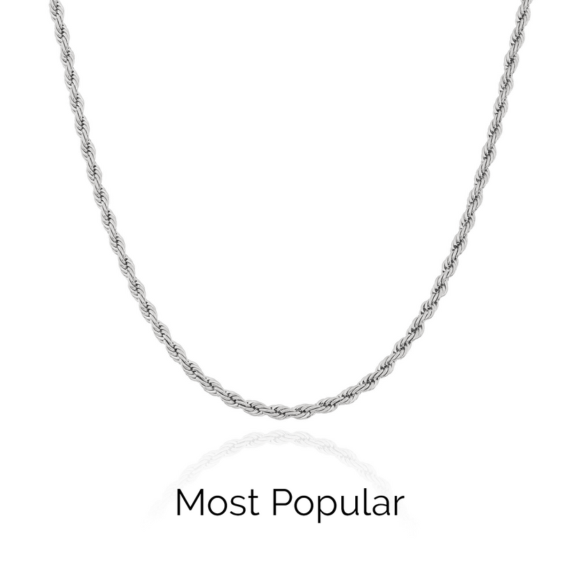 Layering Small Rope Chain Necklace (Silver)