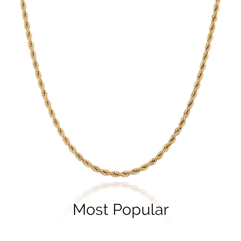Layering Small Rope Chain Necklace (Gold)
