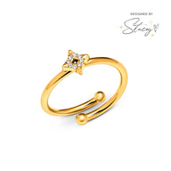 Moon and Back Star Ring (Gold)