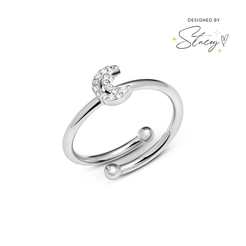 Moon and Back Moon Ring (Silver)