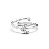Moon and Back Moon Ring (Silver)
