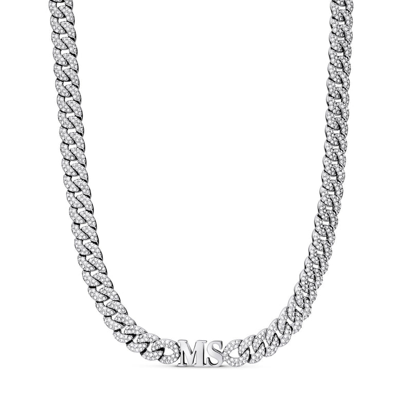 Gala Pavé Initial Choker (Silver)