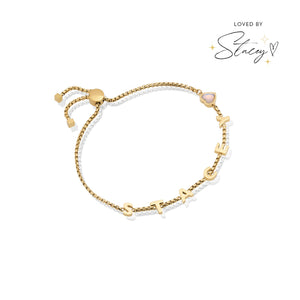 Custom Name Bracelet (Gold) - test for new charms