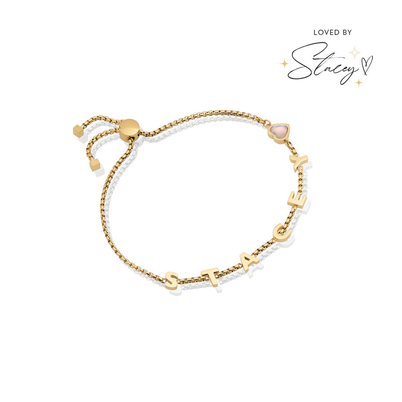 Custom Name Bracelet (Gold) - test for new charms