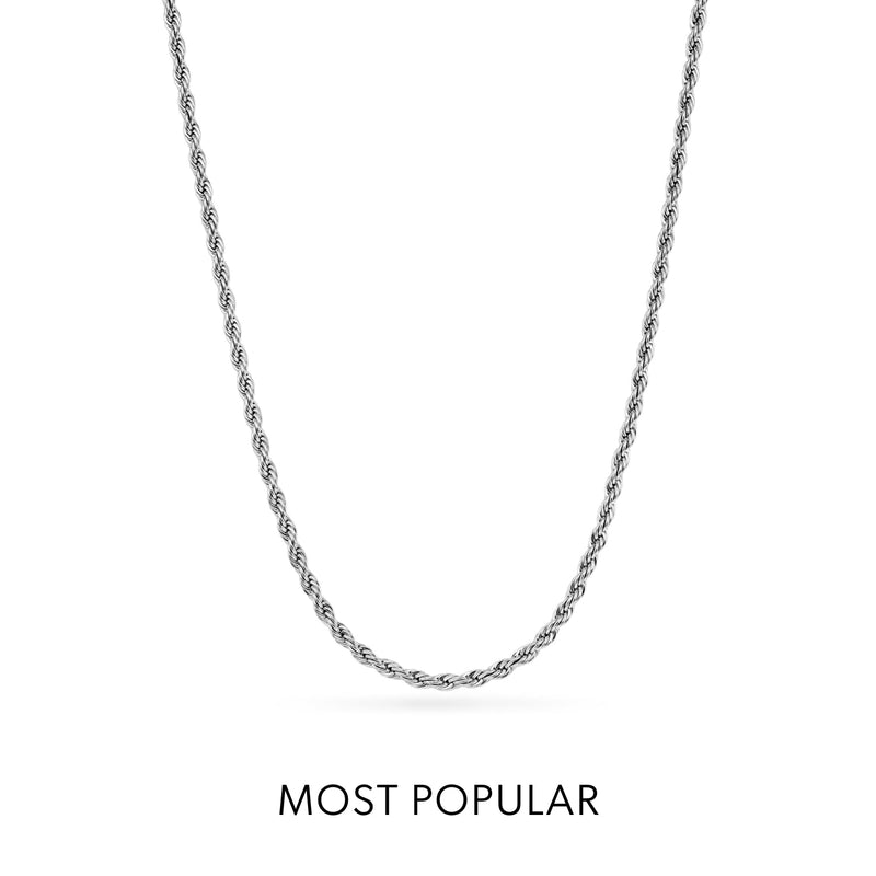 Layering Small Rope Chain Necklace (Silver)