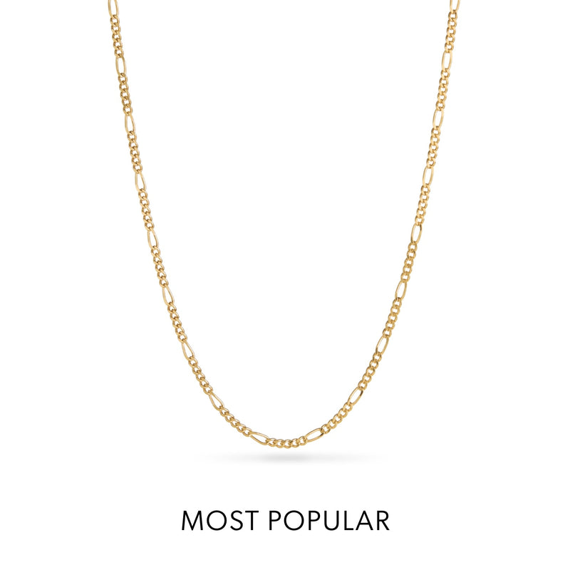 Layering Small Figaro Chain Necklace (Gold)
