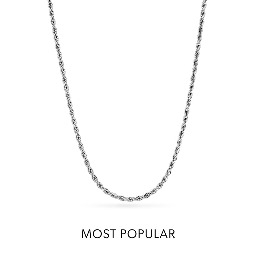 Layering Small Rope Chain Necklace (Silver)