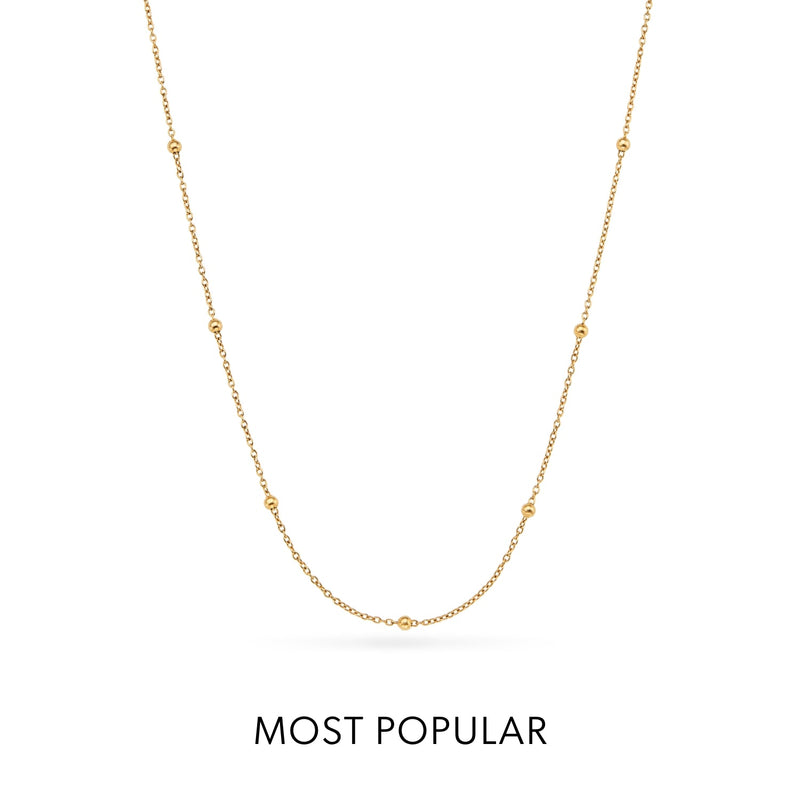 Layering Sphere Chain Necklace (Gold)
