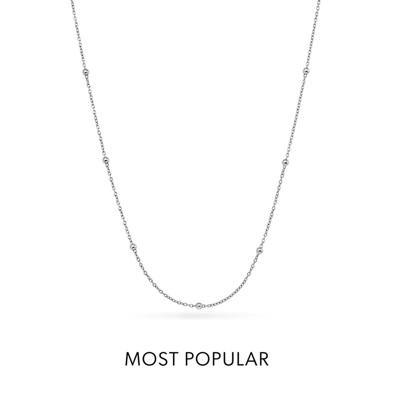 Layering Sphere Chain Necklace (Silver)