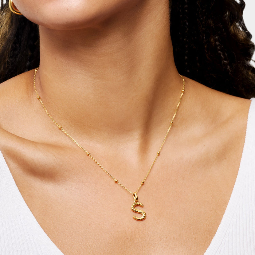 Entwine Initial Necklace (Gold)