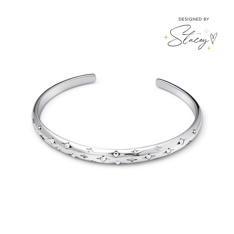 Moon and Back Bangle (Silver)