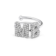 Spotlight Pavé Bubble Initial Ring (Silver)