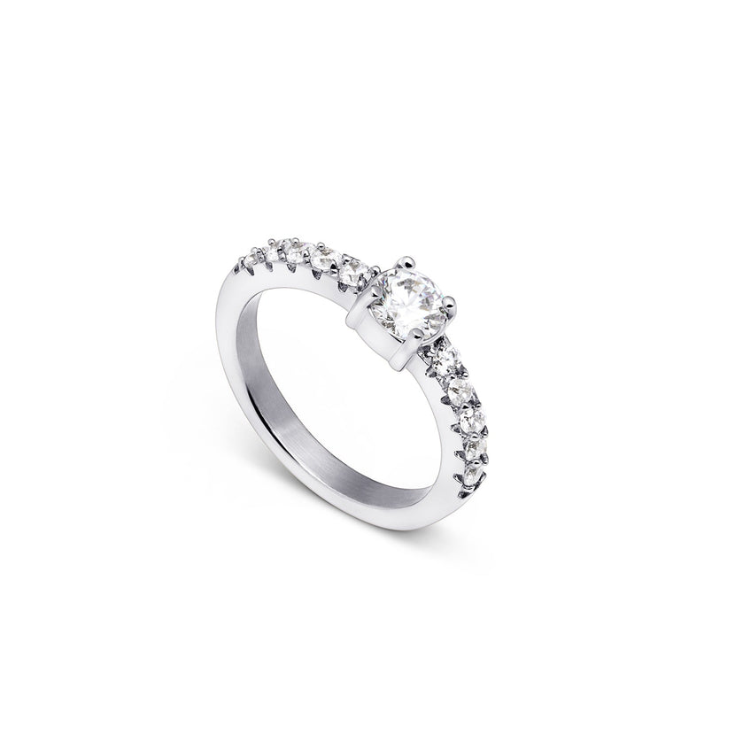 Spotlight Crystal Band Ring (Silver)