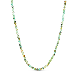 Layering Green Turquoise Beaded Necklace (Gold)