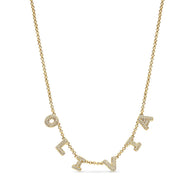 Spotlight Pavé Bubble Name Necklace (Gold)
