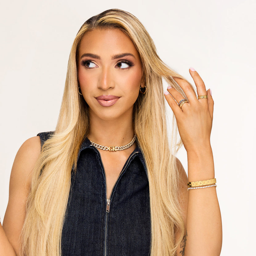 Gala Pavé Initial Choker (Gold)