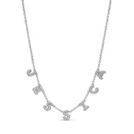 Spotlight Pavé Bubble Name Necklace (Silver)
