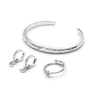 Moon and Back Bangle (Silver)