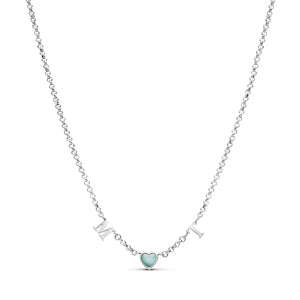 Made Mine Initials & Birthstone Necklace (Silver)