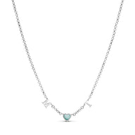 Made Mine Initials & Birthstone Necklace (Silver)