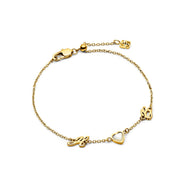 Made Mine Initials & Birthstone Bracelet (Gold)