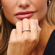 Spotlight Crystal Band Ring (Silver)