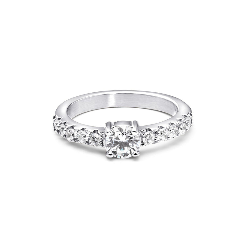 Spotlight Crystal Band Ring (Silver)