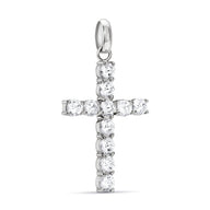 La Croix Crystal Cross Pendant (Silver)