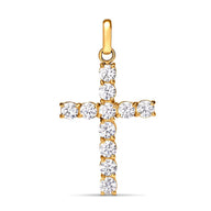La Croix Crystal Cross Pendant (Gold)