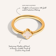 Fine Mini Pearl Clover Ring (Gold)