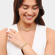 Pavé Initial Curb Bracelet (Gold)
