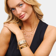 Spotlight Pavé Bubble Name Bracelet (Gold)