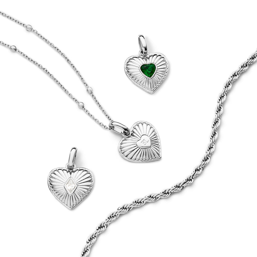 Entwine Custom Heart Necklace (Silver)
