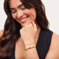 White Quartz Heart Bracelet (Gold)