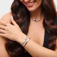 Moon and Back Star Bracelet Charm (Silver)